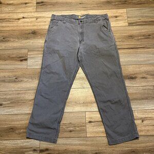 Men's Carhartt Relaxed Fit Pants SZ 42x32 Gray Stretch Work Casual102291-039